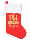 40cm Fill This Sucker Up Red Stocking With White Faux Fur Cuff