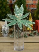 30cm Mint Green Sequins On Mesh Poinsettia Flower Christmas Tree Clip Pick
