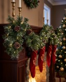 2.7m Silver Glitter Pine Cone Christmas Garland | 180 Tips
