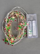 20 Candy Canes With Warm White LED Bulb Christmas String Battery Lights - 2m