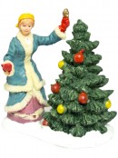 Carol Singing Family & Christmas Tree Figurine - 3 pieces