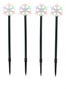 4x 55cm Multi Colour Star Snowflakes Garden Path Light Set