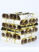 Gold & White Happy & Bright With Stars Pattern Christmas Bon Bons - 50 x 30cm