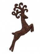 Chocolate, Copper & Gold Glittered Deer Decorations - 4 x 10cm