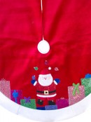 Red With White Trim juggling Santa Tree Skirt - 1.2m