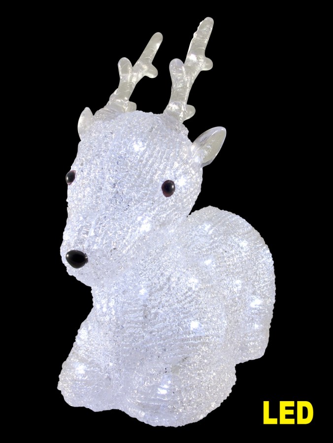 LED Sitting Reindeer Illuminated Ornament - 35cm