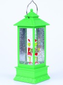  Green Merry Grinchmas Christmas Lantern Snow Globe Ornament - 28cm 