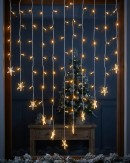 98 Warm White LED V-Shape Star Curtain Fairy Lights 8 Function | 1.5m