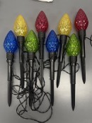 8x LED G50 Pine Cone Path Lights - Hybrid Solar & Electric Stakes | 30cm