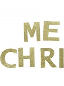 Merry Christmas Gold Glitter Letter Banner Decoration - 1.5m