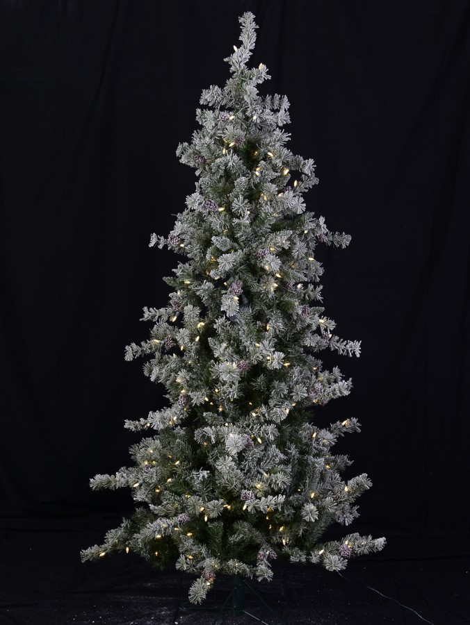 Pre-Lit & Snow Flocked Hakuba Christmas Tree With 1116 Tips - 2.3m