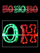Red & Green Ho Ho Ho LED Rope Light Silhouette - 85cm