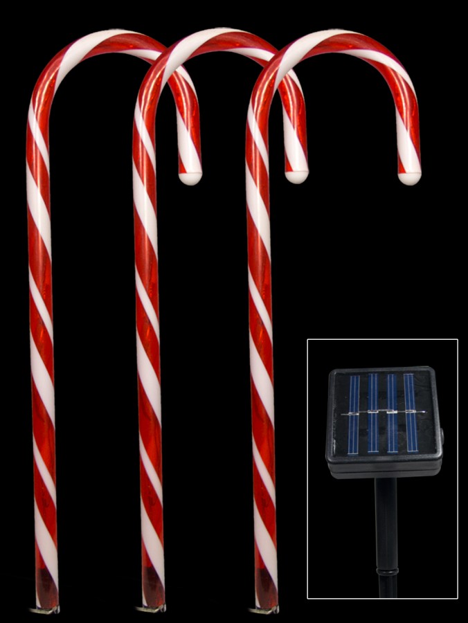 5 Red LED Candy Cane Solar Stake Light - 54cm | Product Archive | Buy