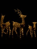 Warm White With Twinkle LED 3D Mesh Reindeer Family Light Display - Set Of 3