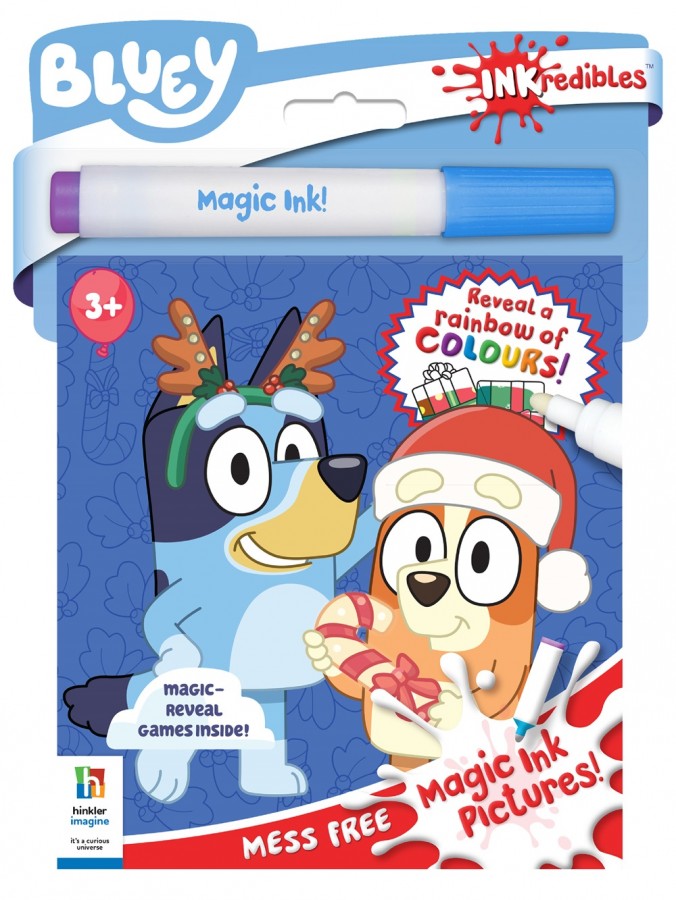 Bluey INKredibles Mess-Free Christmas Colouring Book & Magic Ink Pictures