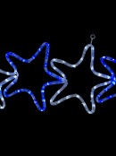 Blue & Cool White LED Star Rope Light Silhouette - 30cm