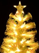 Iridescent Rainbow Effect & Warm White LED Fibre Optic Christmas Tree - 90cm