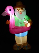 Summer Santa & Flamingo Floatie Illuminated Christmas Inflatable Display - 1.9m