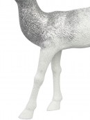 White With Silver Glitter Standing Christmas Reindeer Ornament - 32cm
