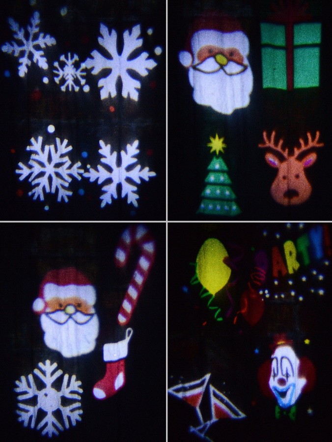 Moving Christmas & Party Icons Garden Laser Projector Light - 12m X 12m