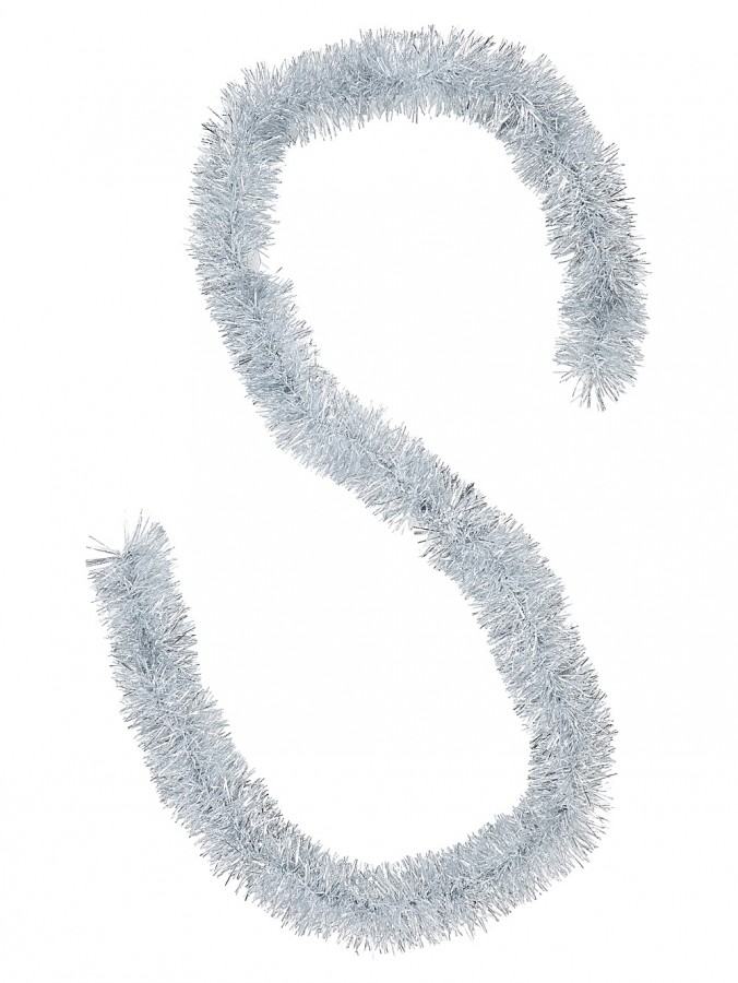 Classic 5ply Silver Metallic Spruce Christmas Tinsel Garland | 2m x 80mm