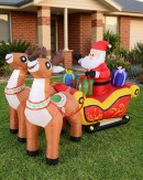 2.1m Santa In Sleigh With Two Reindeer | LED Outdoor Inflatable