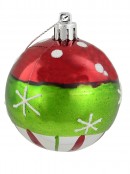 Assorted Red, Green & Silver Pattern Baubles - 6 x 60mm