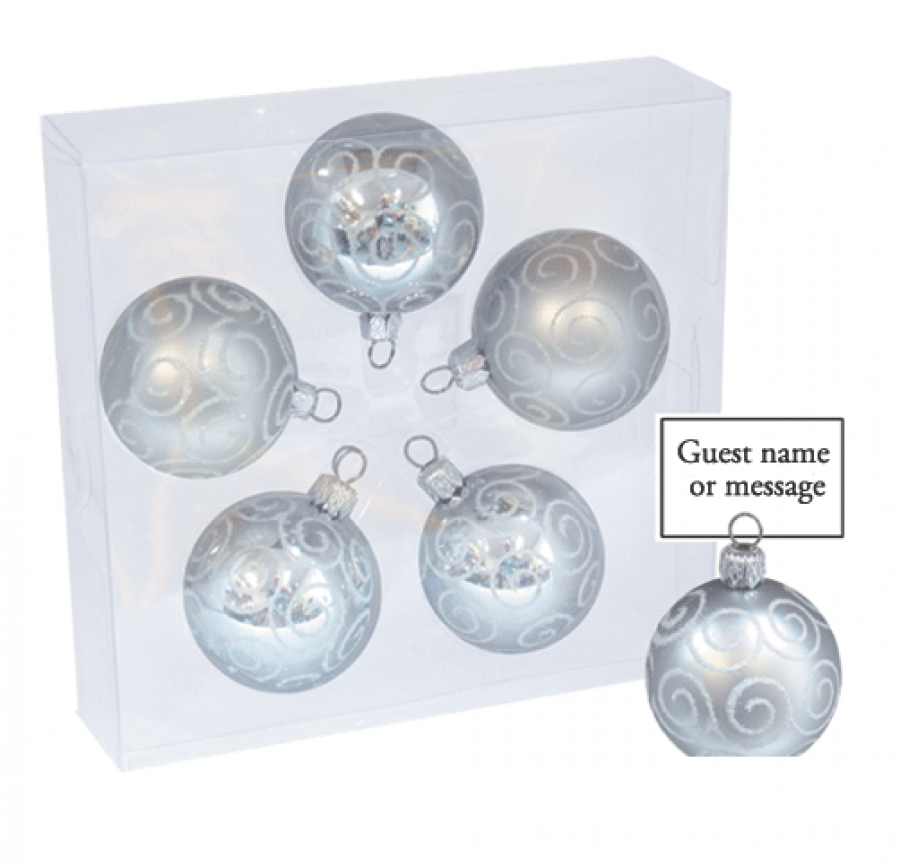 Silver Bauble Place Card Holder - 5 x 50mm