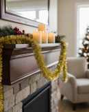 5m Gold Metallic Fir Needle 6ply 50mm Tinsel Garland