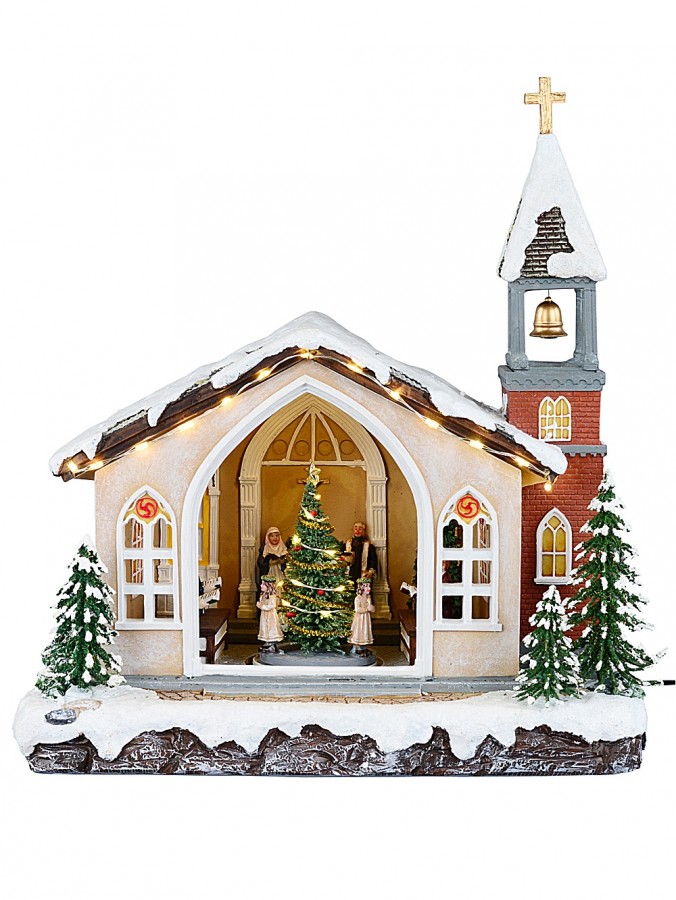 35cm Vigil Of The Nativity Animated & Musical LED Christmas Village Scene