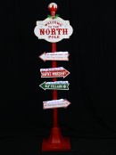 Welcome To The North Pole Indoor Light Christmas Directional Signpost - 1.5m