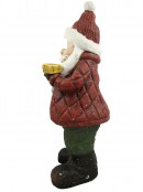 Nordic Resin Santa Holding Wreath & Candy Cane Decor - 63cm