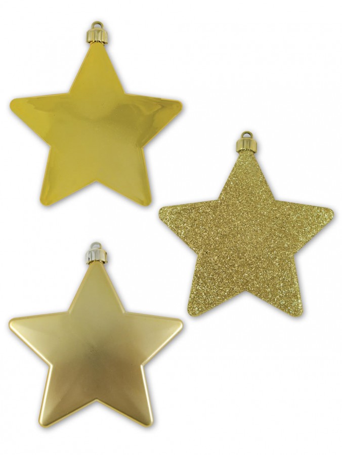 Gold Matt, Metallic & Glitter Stars - 5 x 95mm