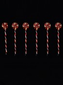 Red & White Candy Swirl Lollipop Garden Christmas Path Light Set - 6 x 50cm