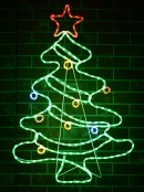 Green LED Christmas Tree With Multi Colour Decorations Light Display - 1.1m