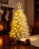 90cm Iridescent Glow Pine Warm White Dynamic LED Fibre Optic Tree | 80 Tips