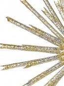 Gold & Platinum Glittered Starburst Decorative Christmas Ornament Pick - 25cm