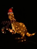 Warm White With Twinkle LED 3D Fabric Christmas Kangaroo Light Display - 1.1m