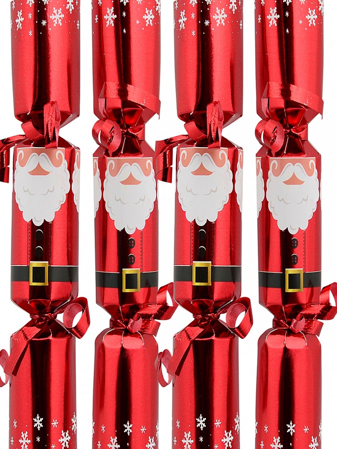 Red Santa With White Beard & Belt Mini Christmas Cracker Bon Bons - 8 x 14cm