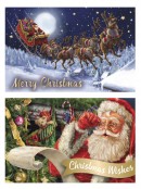 Santa Design With Metallic Highlights Christmas Greeting Cards - 10 x 175mm