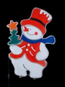 Snowman With LED Rope Light Motif - 80cm