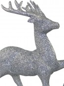 Silver Prancing Reindeer Ornament - 20cm