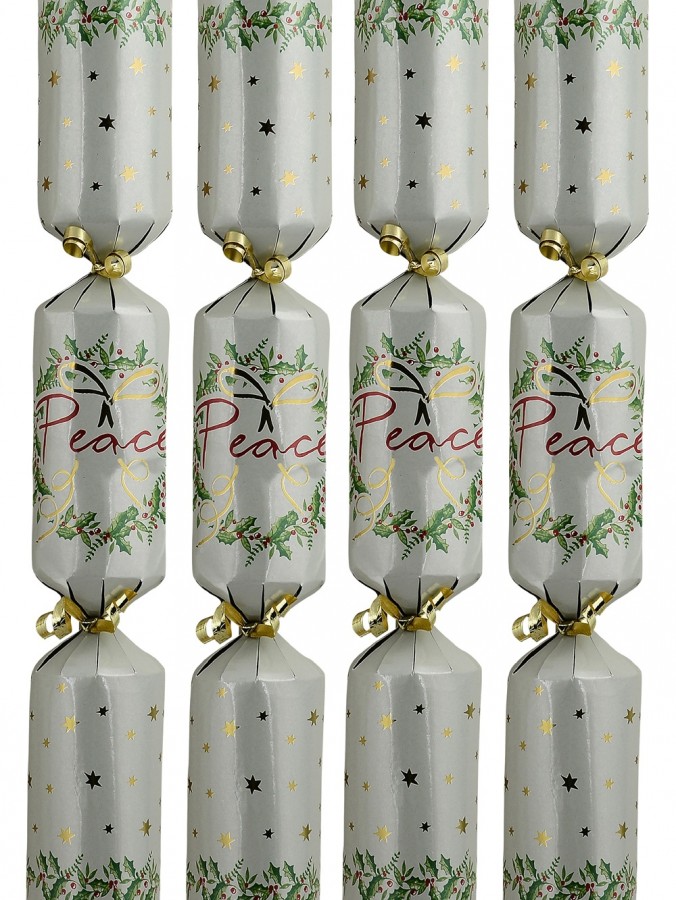 50x Matte Sage Green Peace Holly Wreath Christmas Bon Bons (Crackers) | 34cm