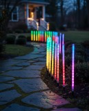 12x LED Meteor Shower Path Lights - Rainbow Multi Colour Tubes | 50cm