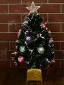 Multi Colour Fibre Optic Christmas Tree With 12 Baubles & 60 Tips - 66cm