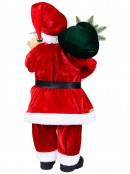 Traditional Velvet Santa Claus With Nice List Figurine | 60cm