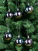6x 60mm Metallic Rainbow-Like Iridescent Christmas Baubles