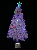 Winter Ice White Multi Colour LED & Fibre Optic Christmas Tree - 90cm