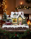 30cm Animated Musical Home For Christmas With LED Car & Street Lamp
