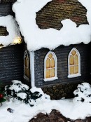 Winter Church LED Christmas Village Scene With Animated Bell & Tree - 35cm